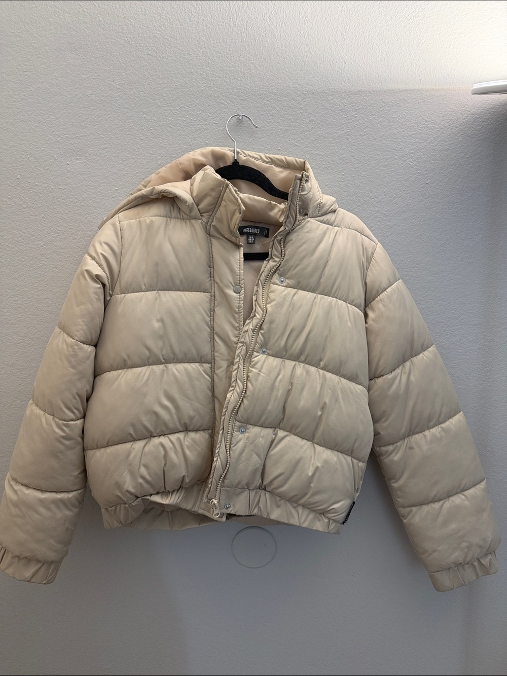 Missguided Cream Puffer Jacket